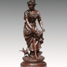 Женская Коллекция бронзовой скульптуры культур женщина украшение Латунь статуя ТПЭ-929